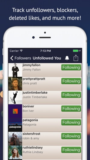 iphone screenshots - extra following on instagram