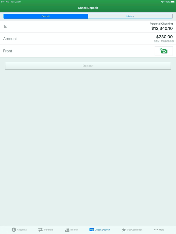 BayPort CU Mobile Banking iPad screenshot 6 - Finance app