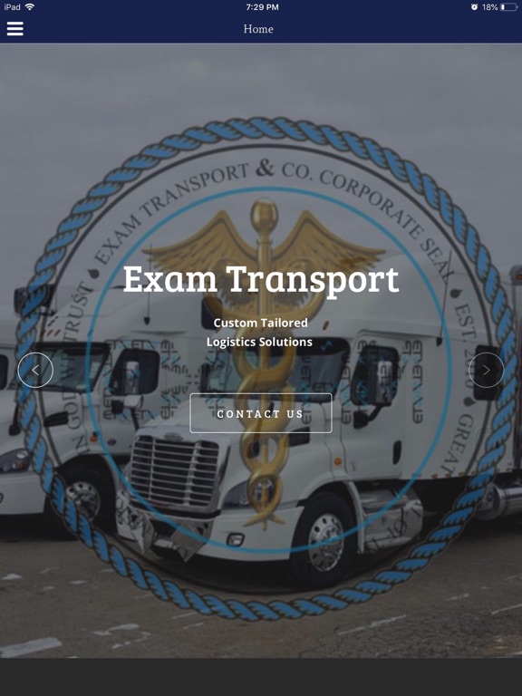 Exam Transport iPad screenshot 1 - Business app