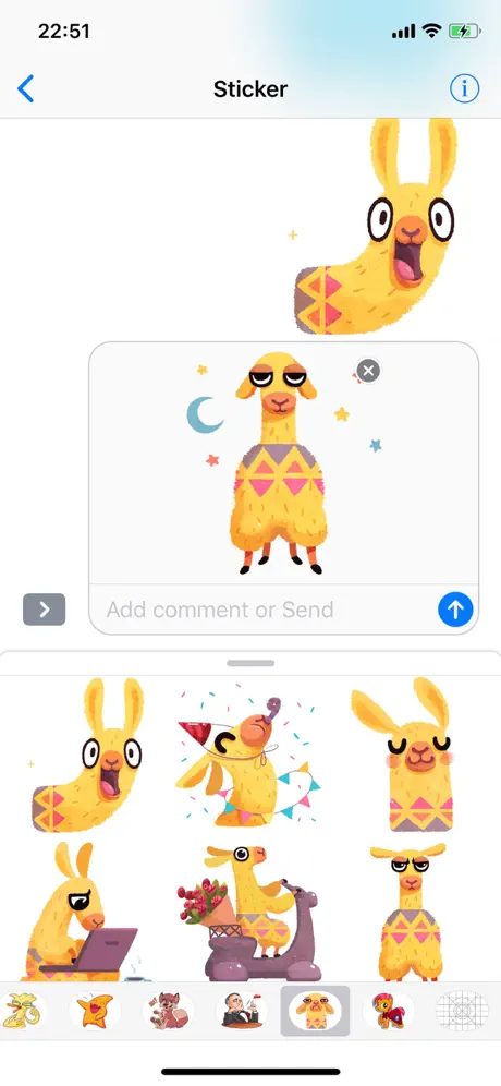 Hipster Lama Funny Stickers