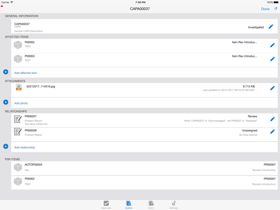 Screenshot #5 for Oracle Product Lifecycle Management Mobile