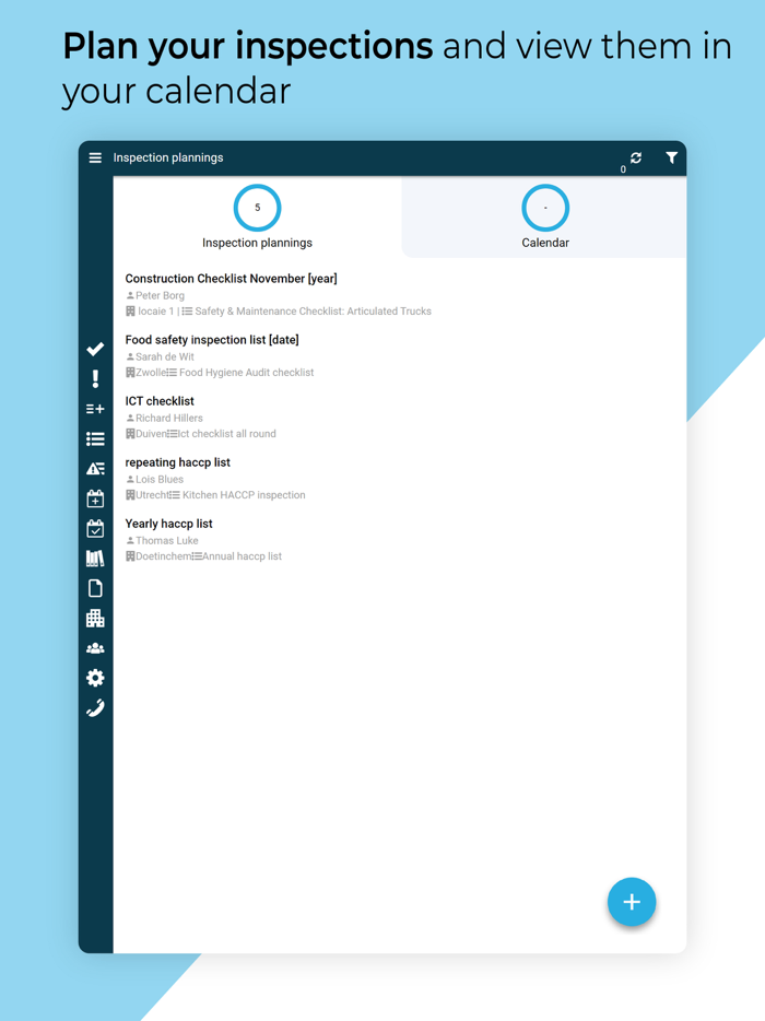 Inspection checklist audit app