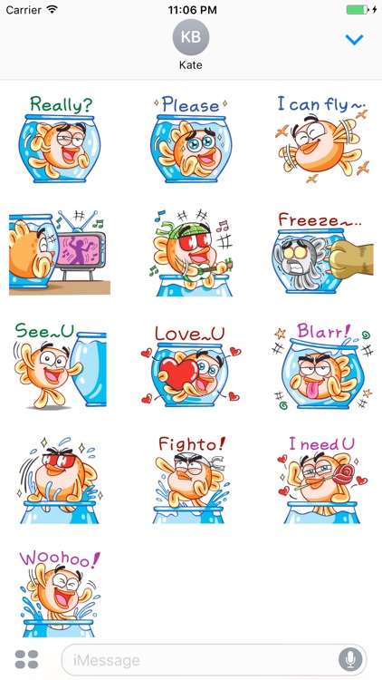 Golddy The Happy Goldfish Stickers