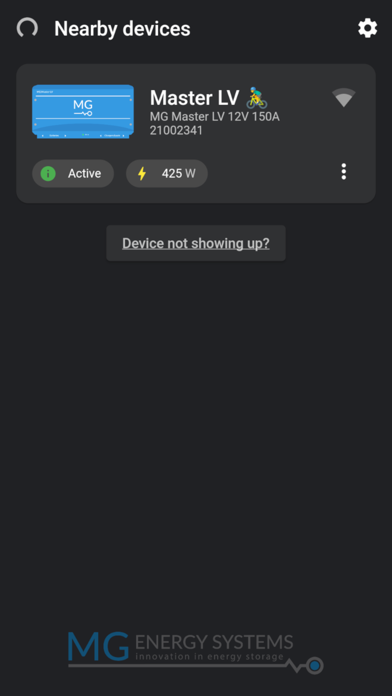 MG Energy Connect Screenshot