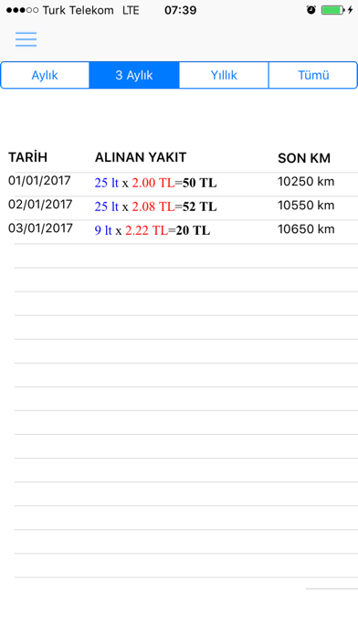 Screenshot #2 pour Arabam Km'de Kaç Yakıyor?