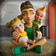 我顽皮的双胞胎新生家庭生活妈妈和爸爸与保姆日托模拟器游戏