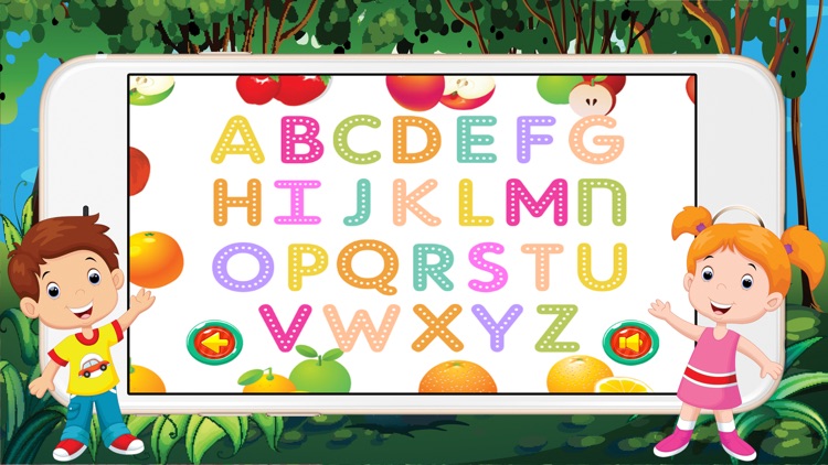 ABC Alphabet Fruit-Veget Trace Flashcards for Kids