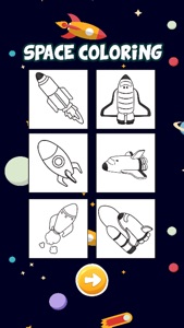 Rocket space coloring book for kids games screenshot #2 for iPhone