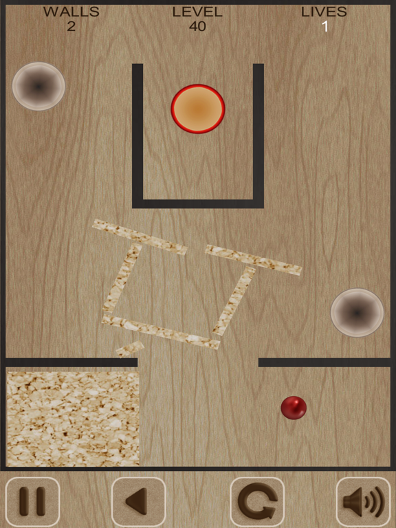 Flying Red Ball and Walls iPad screenshot