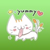 Dylan The Funny White Cat English Stickers