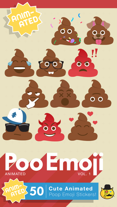 Screenshot #1 pour Poo Emoji 1 : Autocollants animés d'Emoji mignon