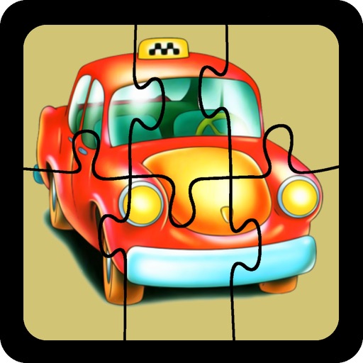 Jigsaw puzzles for baby. Cars Icon