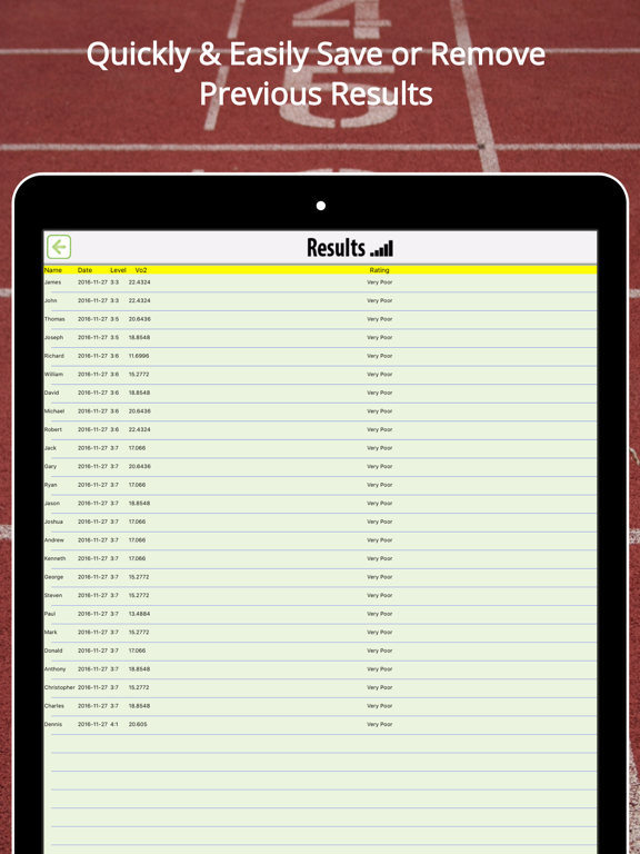 Screenshot #6 pour VO2 Max Beep Test aka Pacer, Bleep or Shuttle Run