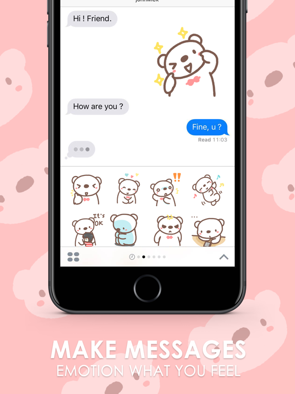 Screenshot #5 pour เฮียหมีผู้น่ารัก สติกเกอร์ สำหรับ iMessage ฟรี