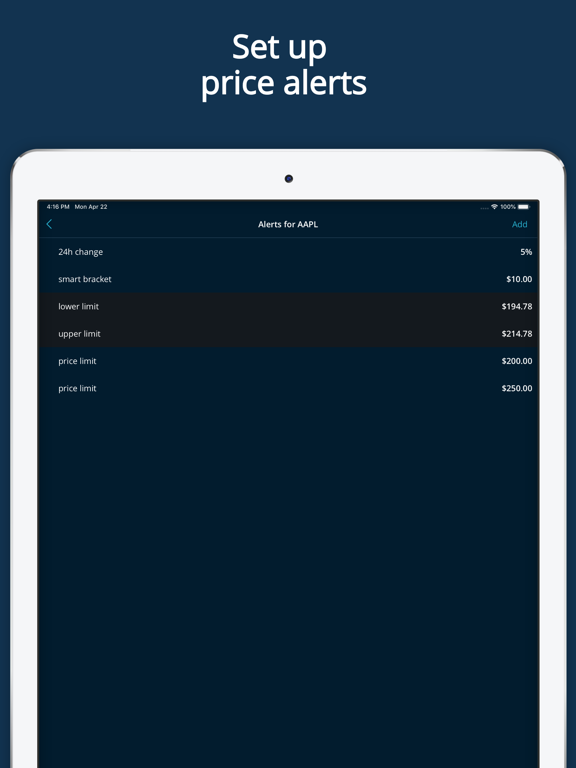 LiveQuote: Split-Screen Stocks iPad screenshot 8 - Finance app