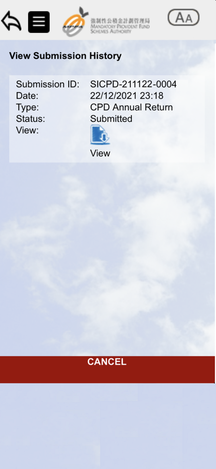 積金局電子服務 MPFA eService