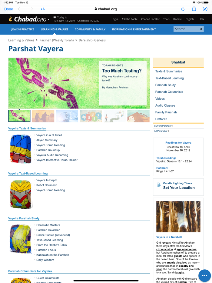 Shabbat and Holiday Times