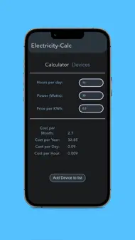 Electricity-Cost Calculator iphone bilder 0