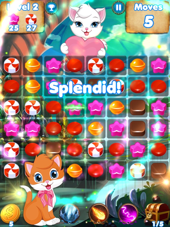 Screenshot #6 pour Kitty Crush - jeux de puzzle avec des bonbons et d
