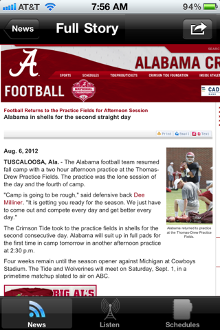 Alabama Football - Radio, Schedule & News screenshot 4