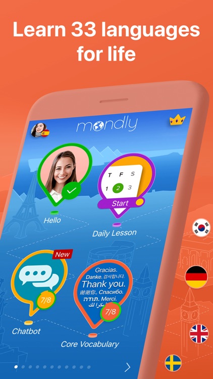 Learn 33 Languages with Mondly