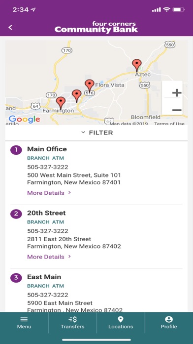 Four Corners Community Bank Screenshot