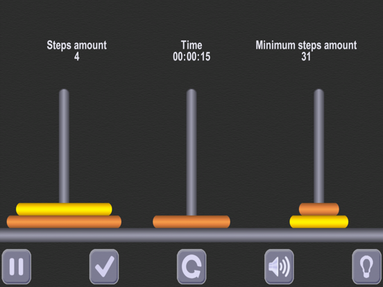 The Tower of Hanoi Math puzzle iPad screenshot
