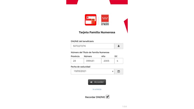 Tarjeta de Familia Numerosa