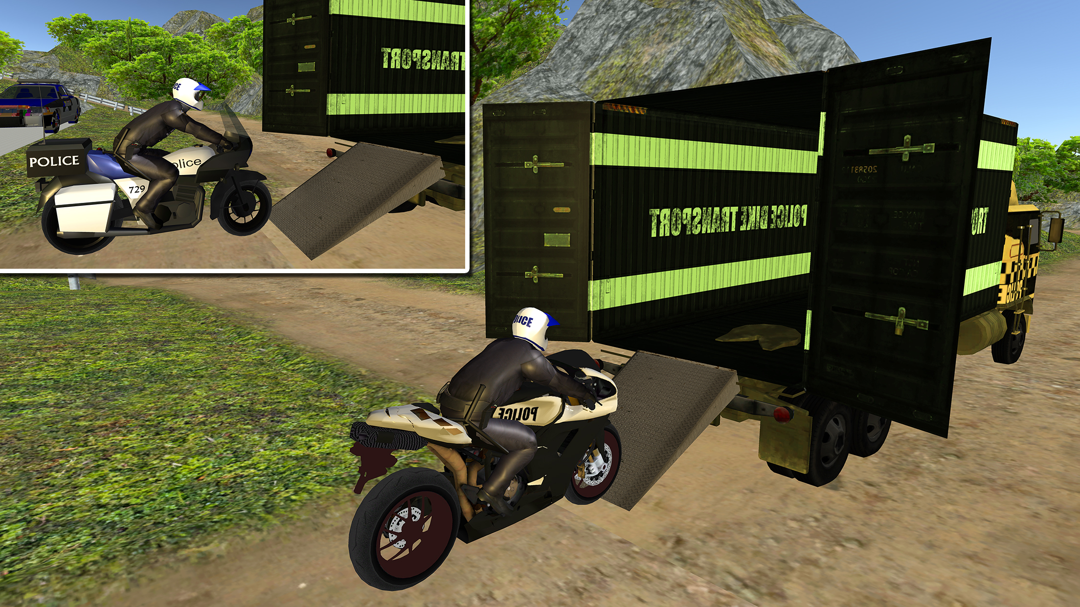 OffRoad Police Bike Transport – Motorbike Driving