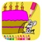 Kids Coloring Painting Game For Mouse And Cake