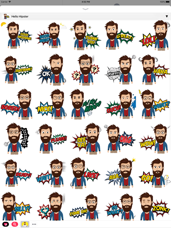 Hipster Stickers & Emojis iPad screenshot 4 - Stickers app