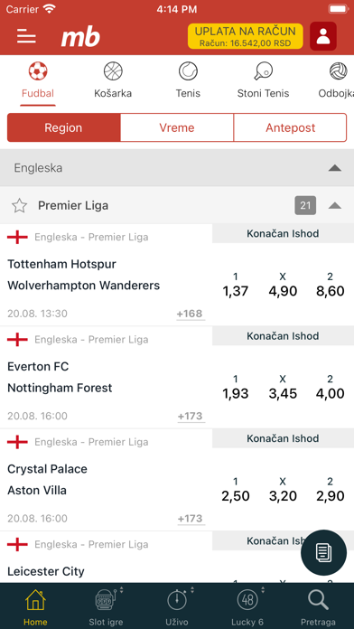 Meridianbet.RS Screenshot