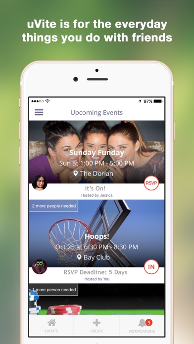 Screenshot #1 pour uVite Group Activity Planner -Expiring Invitations