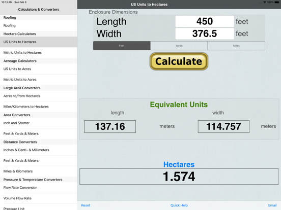 Screenshot #4 for Hectares, Area Calc/Converter
