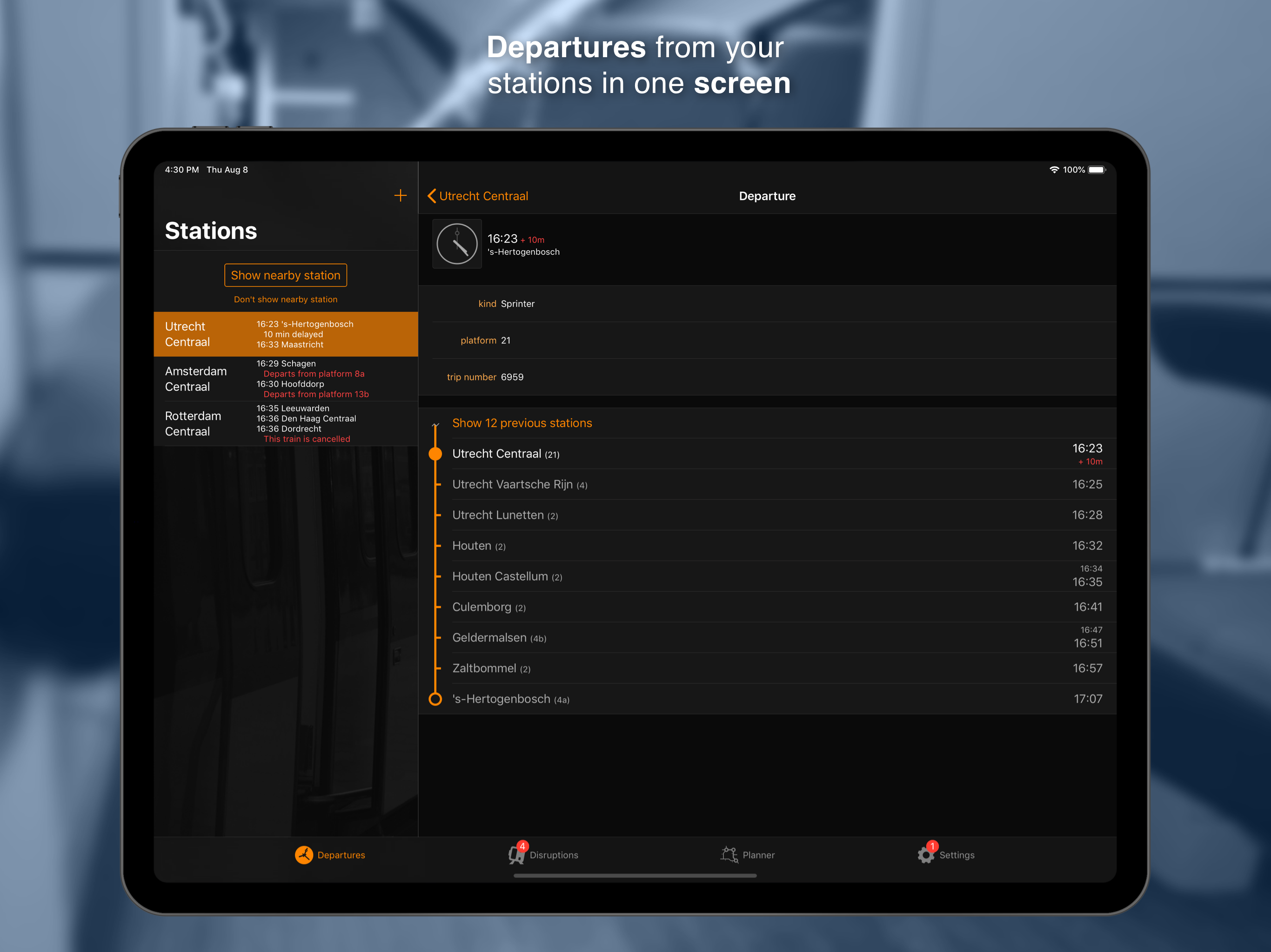 Trein app screenshot 6