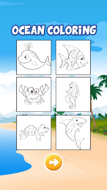 Mermaid in ocean coloring book for kids games