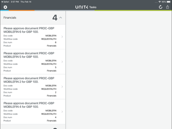 Screenshot #4 pour Unit4 Financials Tasks
