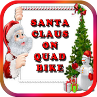 Santa Claus in North Pole on Quad bike Simulator