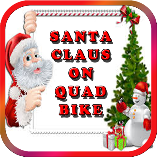 Santa Claus in North Pole on Quad bike Simulator