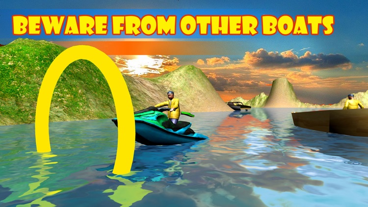 3D Jet Ski Drive Sim Rings Water Play screenshot-3