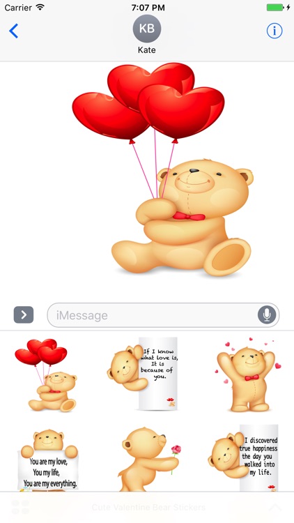 Valentine Bear Stickers