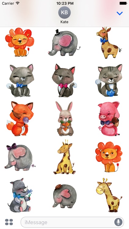 Cute Watercolor Animals Stickers screenshot-4