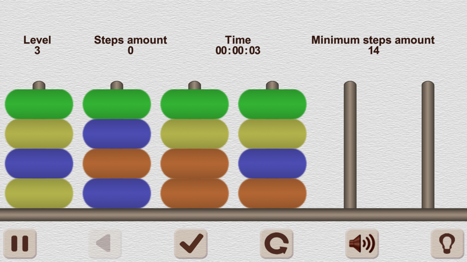 #1. Color Heap Puzzle. Hanoi Tower (iOS) 由: Ruslan Goncharenko