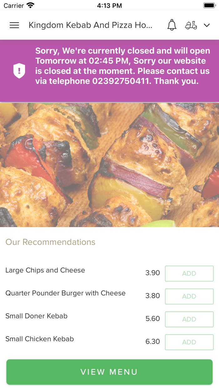 Kingdom Kebab And Pizza House.