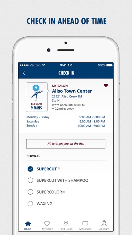 Supercuts Hair Salon – Online Check-in