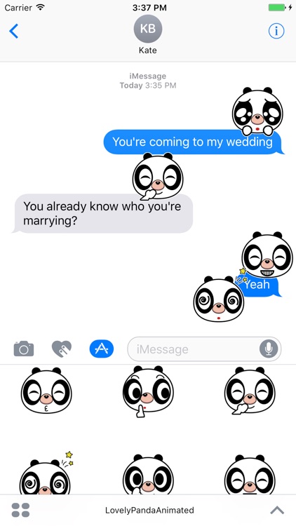 Lovely Panda Animated Stickers