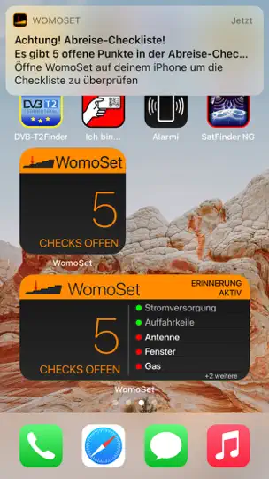 Screenshot von WomoSet auf dem iPhone 7