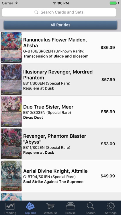 Card Prices: Cardfight!! Vanguard Edition