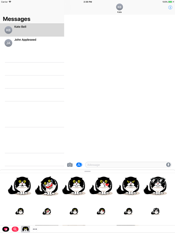 eatdrinkcat Kitty Stickers iPad screenshot 1 - Stickers app