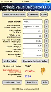 intrinsic value calculator eps iphone screenshot 2